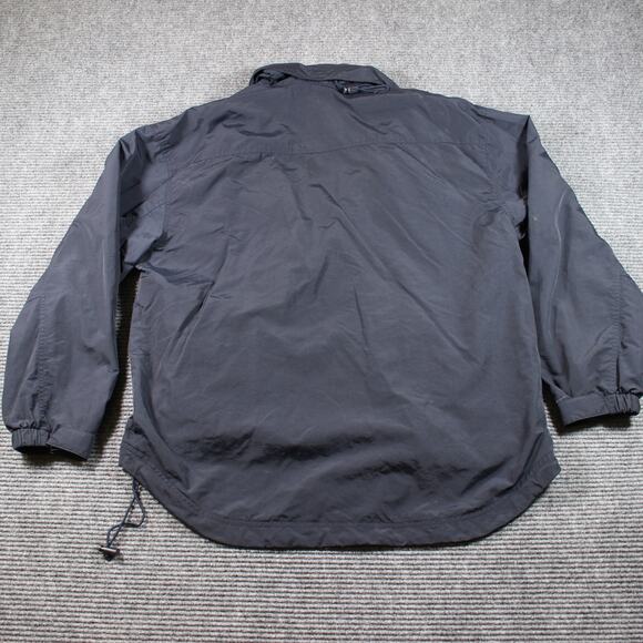 Chaps Ralph Lauren Jacket Mens Large Black Quarter Snap Pullover Windbreaker - Picture 2 of 9